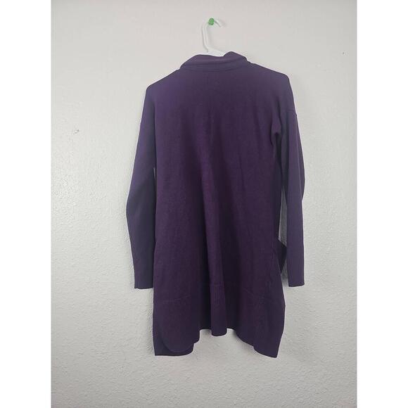 Chicos Purple Open Front Long Sleeve Pocketed Cardigan Sweater Size 1 - Picture 5 of 7